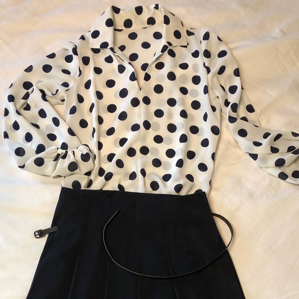 Boutique navy blue white shirt - Picture 2 of 3